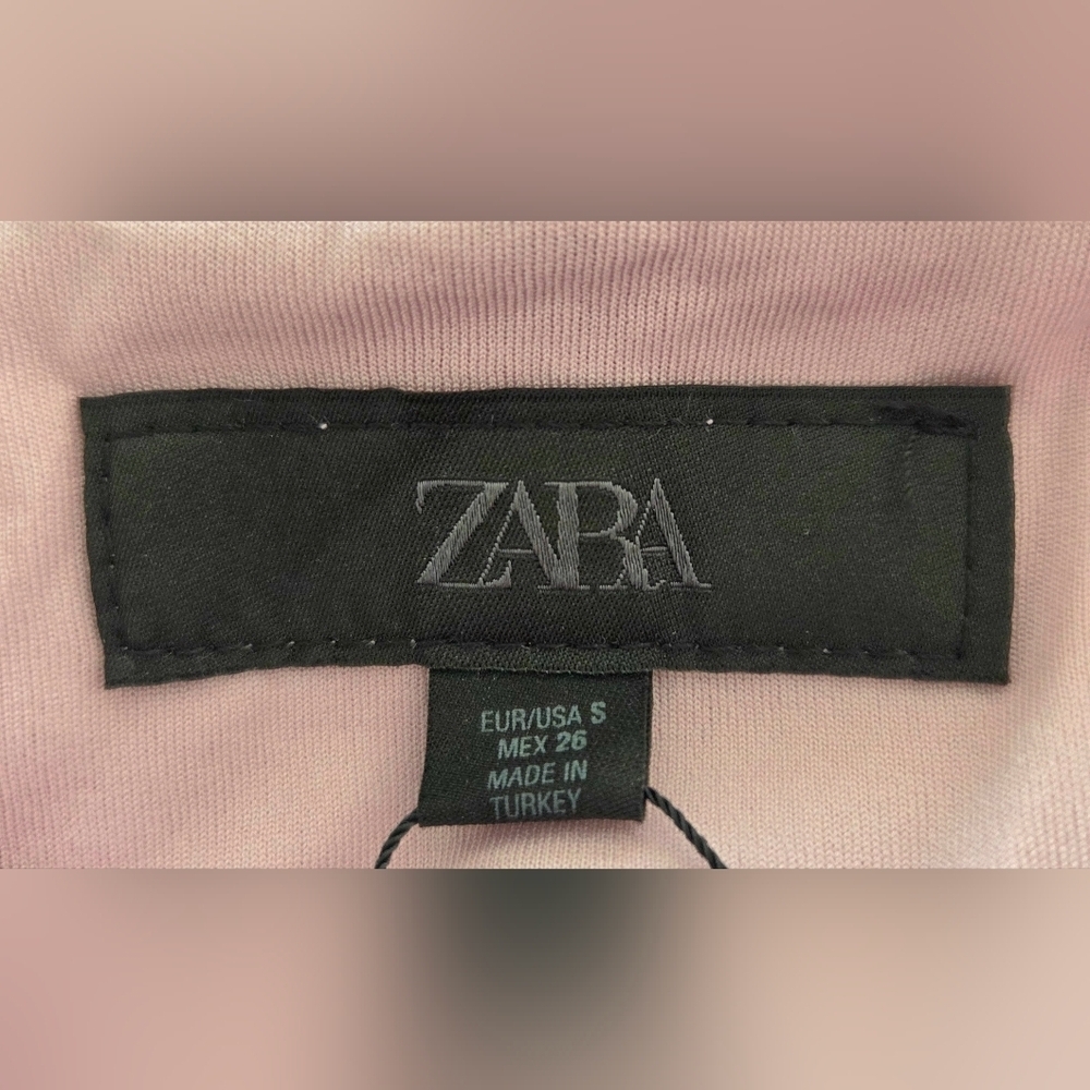 NWT ZARA PINK PLEATED TIERED COQUETTE MINI DRESS. - Picture 4 of 8